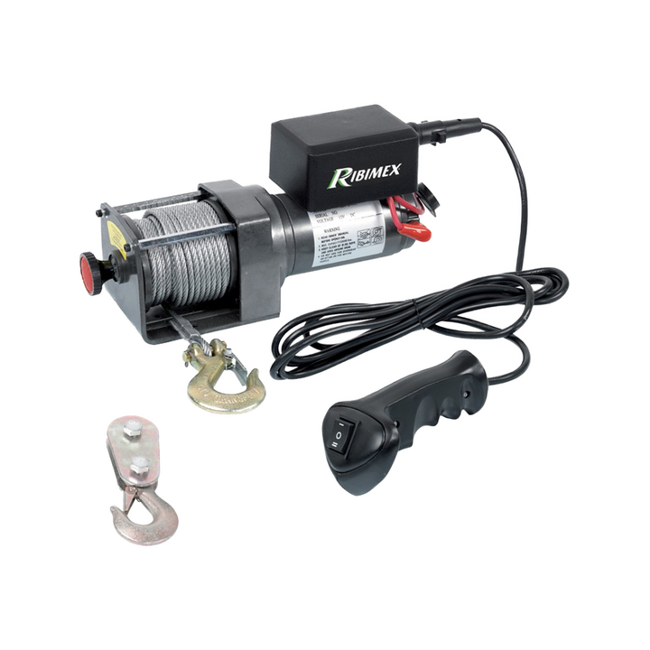 Ribimex PE12V 2500 sähkövinssi 12 V 3 HP 1 100 kg kahdella vaijerilla 2 200 kg