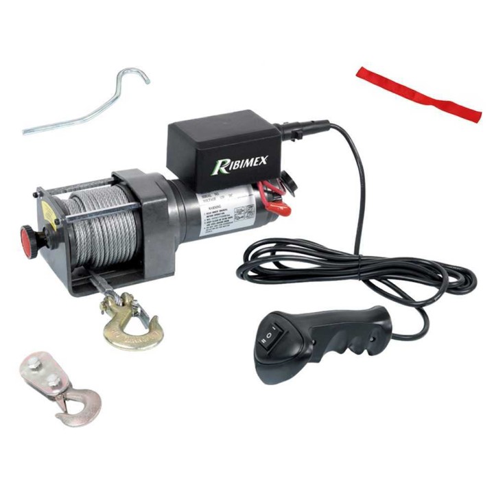 Ribimex PE12V/2500 sähkövinssi, 12 V, 3 HP, 1 100 kg kahdella vaijerilla 2 200 kg