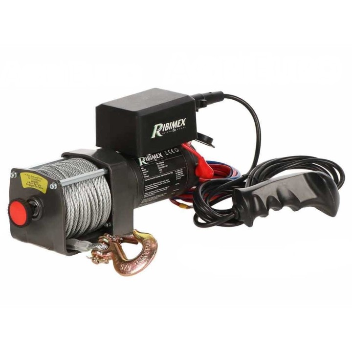 Ribimex PE12V/2500 sähkövinssi, 12 V, 3 HP, 1 100 kg kahdella vaijerilla 2 200 kg