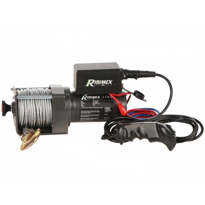 Ribimex PE12V/2500 sähkövinssi, 12 V, 3 HP, 1 100 kg kahdella vaijerilla 2 200 kg