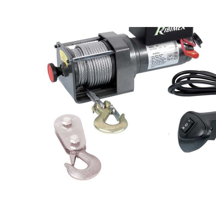 Ribimex PE12V/2500 sähkövinssi, 12 V, 3 HP, 1 100 kg kahdella vaijerilla 2 200 kg