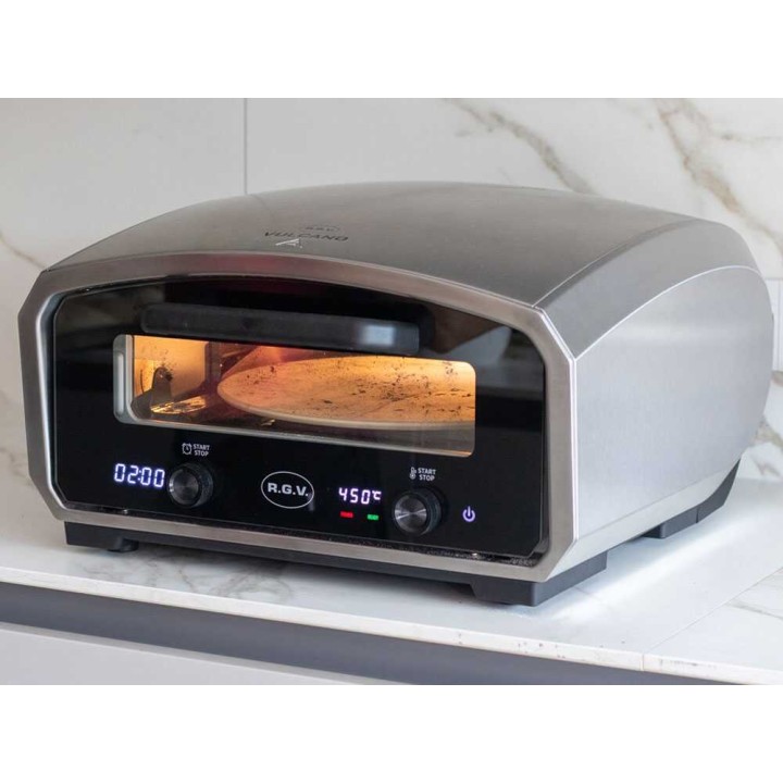 R.G.V. Vulcano sähköinen pizzauuni, 2 100 W, 450 °C, pyörivä paistokivi