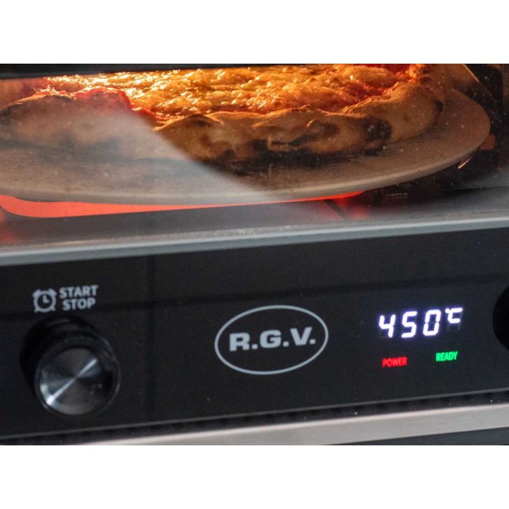 R.G.V. Vulcano sähköinen pizzauuni, 2 100 W, 450 °C, pyörivä paistokivi