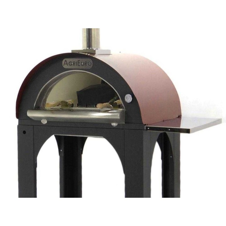 Cibus Red 80 × 60 puu-uuni ulkokäyttöön, 4 pizzaa, punainen katto