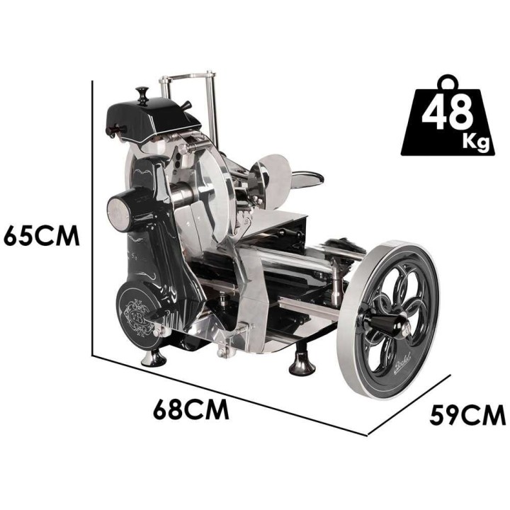 Berkel B2 Nero käsikäyttöinen viipalointikone, 265 mm kromattu terä