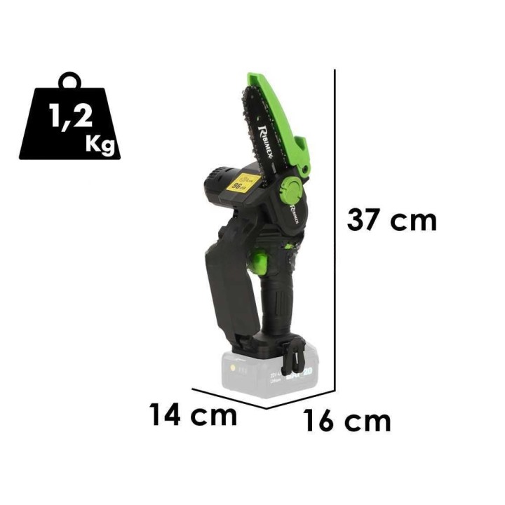 Ribimex PRBAT20/TRBSB akkukäyttöinen oksasaha, 15 cm, 20 V, ilman akkua ja laturia