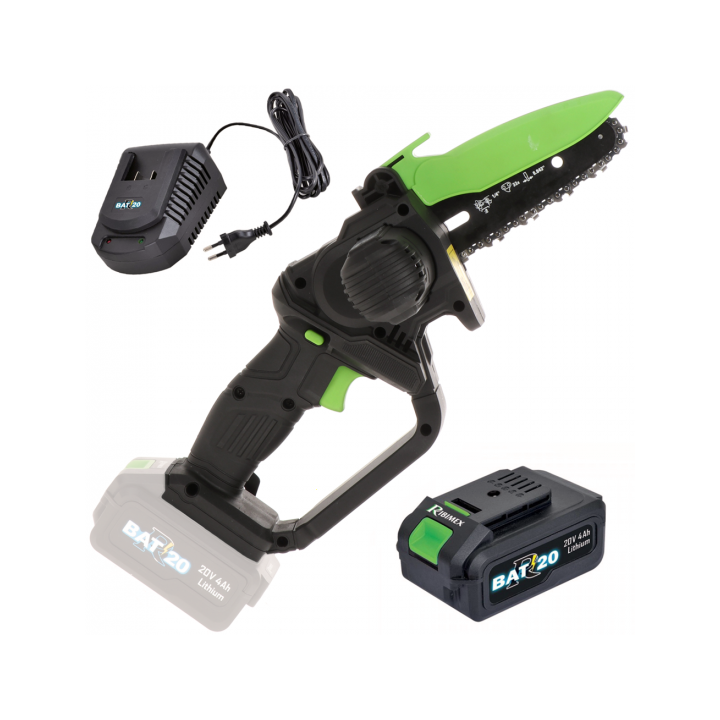 Ribimex PRBAT20 TRB akkukäyttöinen oksasaha 20 V 4 Ah 15 cm laskettelaiippa