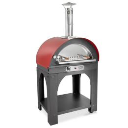 Pulcinella Rosso 80 60 ulkopizzauuni kaasu ja puukäyttöinen 4 pizzaa