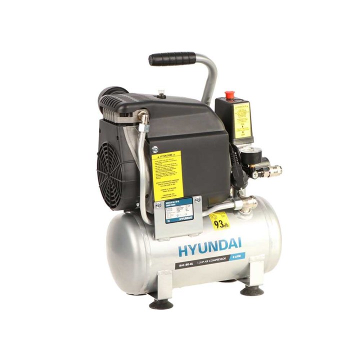Hyundai BA1-80-6L sähkökompressori, 1,5 HP, 6 l, 8 bar