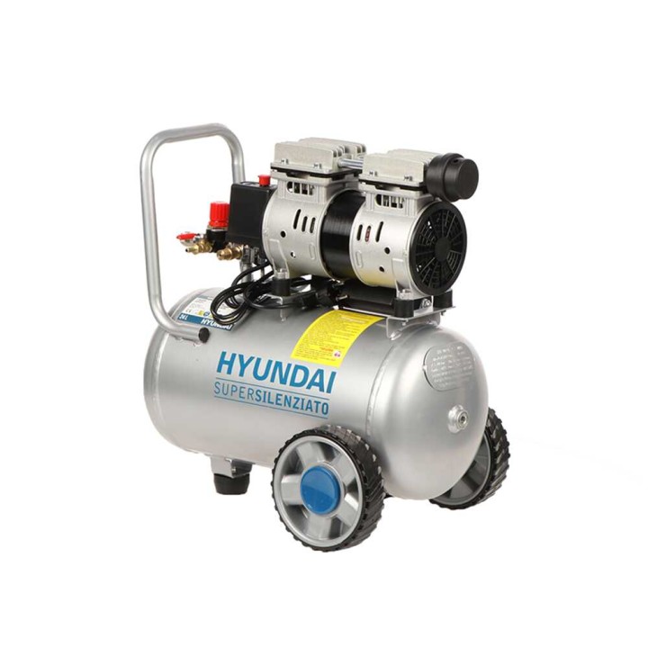 Hyundai 4J-750-24L hiljainen öljytön kompressori, 24 l, 1 HP, 8 bar