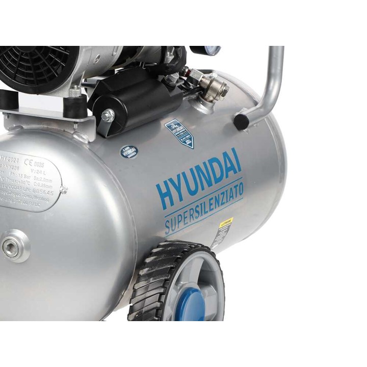 Hyundai 4J-750-24L hiljainen öljytön kompressori, 24 l, 1 HP, 8 bar