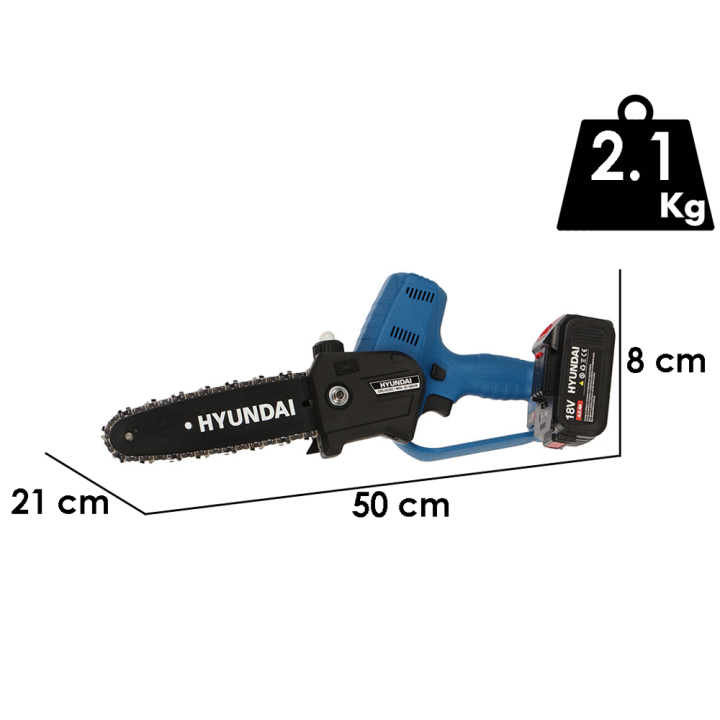 Hyundai SC-5802B akkukäyttöinen oksasaha, 18 V, 4 Ah, 20 cm