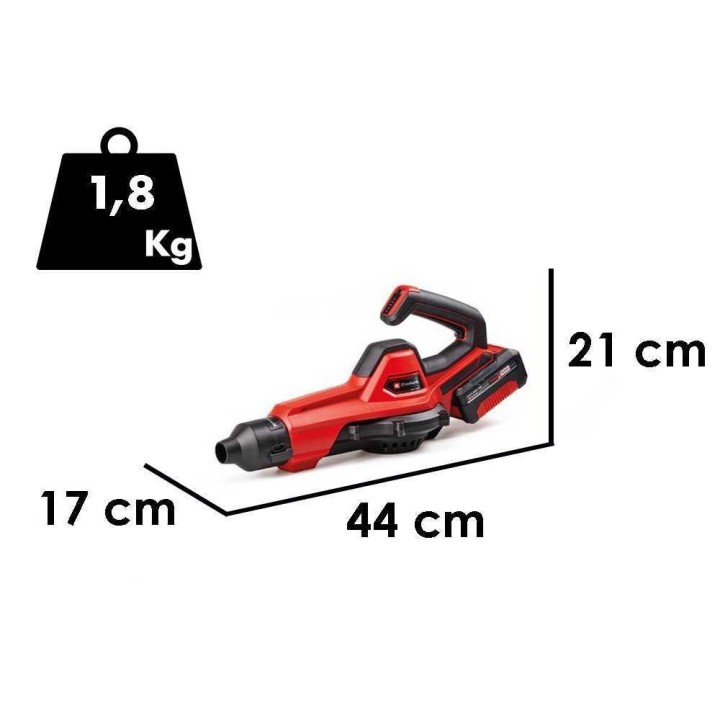 Einhell GE-UB 18/250 Li E akkupuhallin, 18 V, 4 Ah, 250 km/h