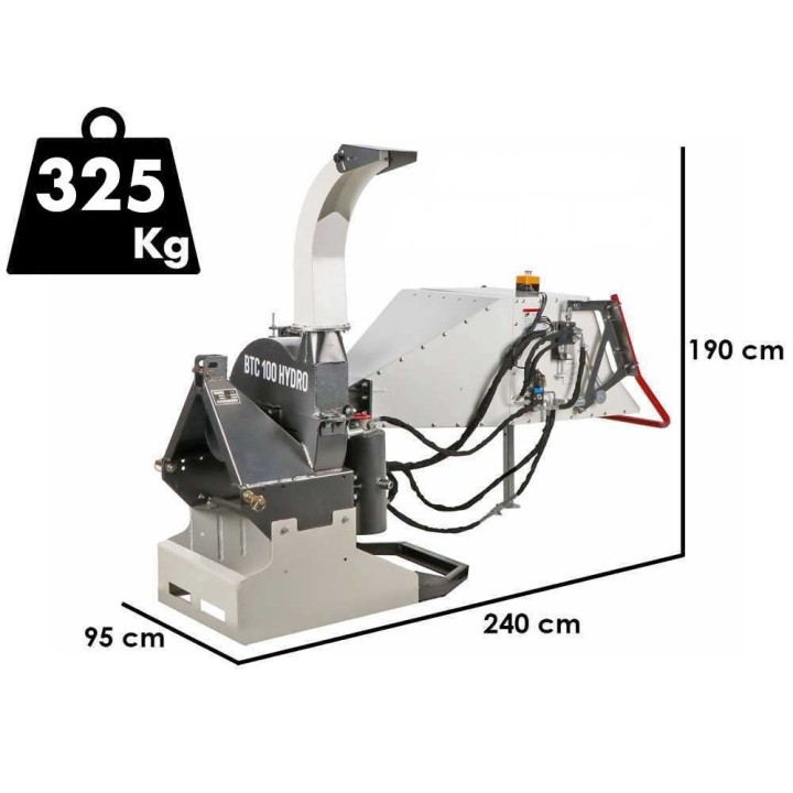 BlackStone BTC 100 HYDRO traktorikäyttöinen oksasilppuri, 100 mm, hydraulinen syöttö