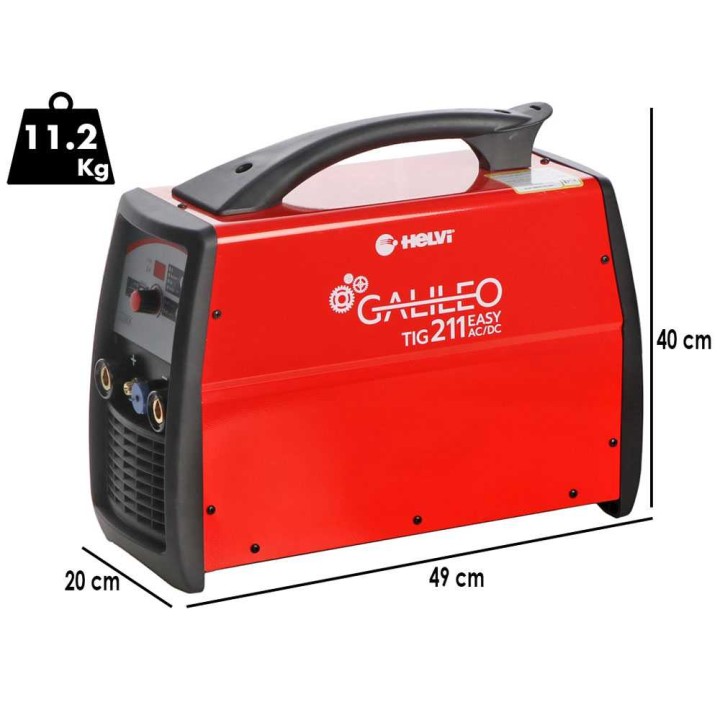 HELVI Galileo TIG 211 Easy AC/DC invertterihitsauskone, TIG/MMA, 230 V, 5–200 A