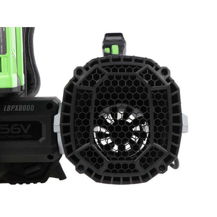 EGO LBPX8000 akkukäyttöinen selkäpuhallin, 56 V, 85 m/s, ilman akkua ja laturia