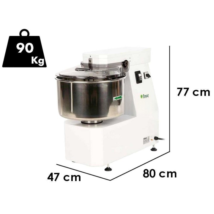 Fimar 40LN -spiraalitaikinakone, 40 l, 36 kg, 2 nopeutta, kolmivaiheinen