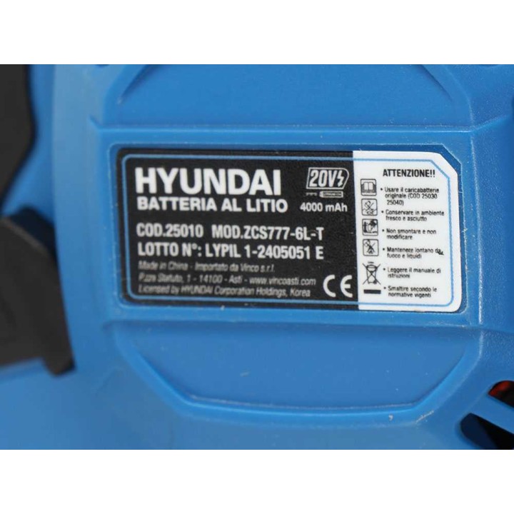 Hyundai ZCS777-6L-T akkukäyttöinen oksasaha, 20 V, 4 Ah, 15 cm