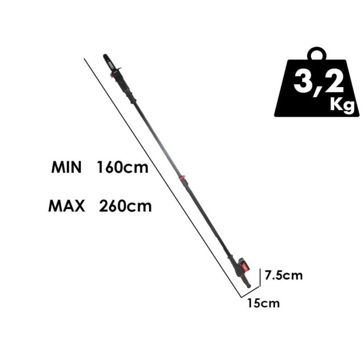 Zanon ZP 190LP akkuoksasaha teleskooppivarrella, 18 V, 5 Ah