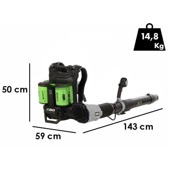 EGO LBPX8000 akkukäyttöinen reppupuhallin, 56 V, 2 akkua