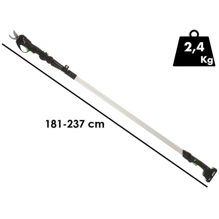 Ribimex PRBAT20/SEC akkuoksasakset teleskooppivarrella, 20 V, 2 Ah