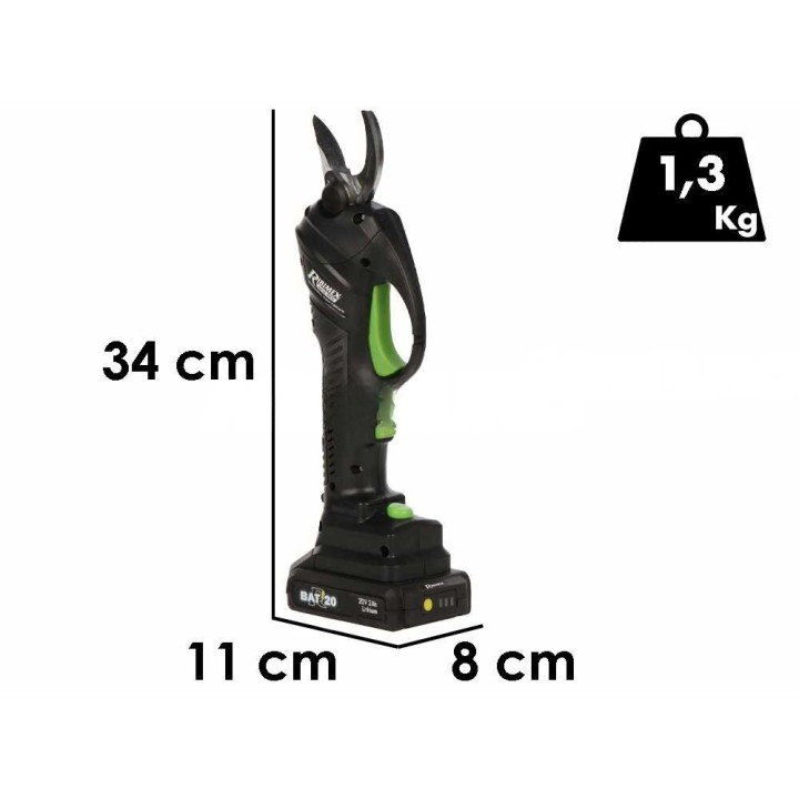 Ribimex PRBAT20/SEC akkuoksasakset teleskooppivarrella, 20 V, 2 Ah