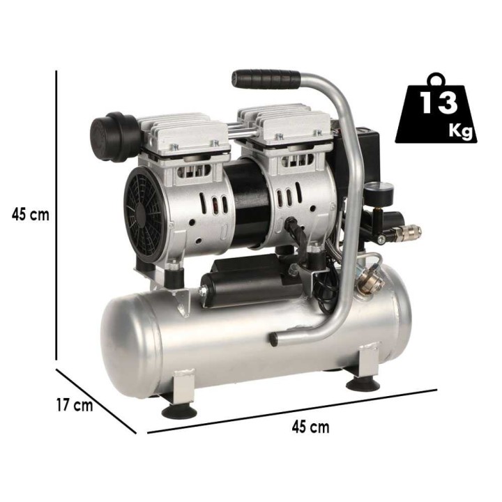 Hyundai 4J-750-6L hiljennetty öljytön kompressori, 1 HP, 6 l, 230 V