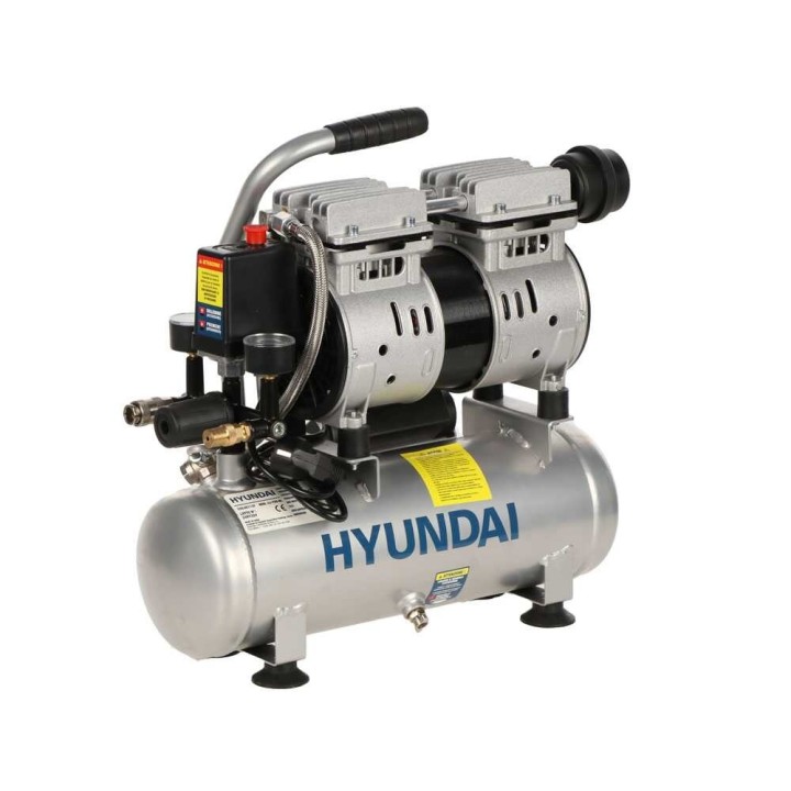Hyundai 4J-750-6L hiljennetty öljytön kompressori, 1 HP, 6 l, 230 V
