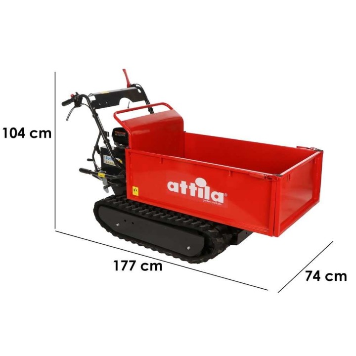 Attila ATT 500 C telaketjukärry, 500 kg, 6,5 HP, laajennettava lava