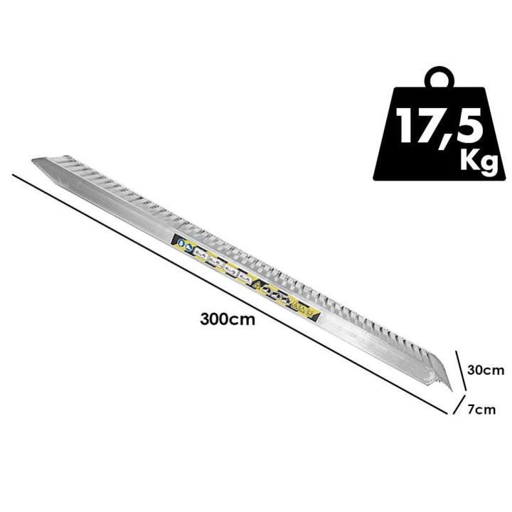 RA70X30NB kiinteät alumiiniset lastausrampit, 3 m, 1 410 kg, 2 kpl