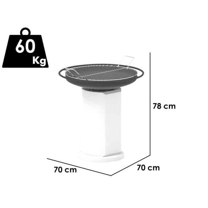 Palazzetti Apollo 60 muurattu puu- ja hiiligrilli, Ø 60 cm