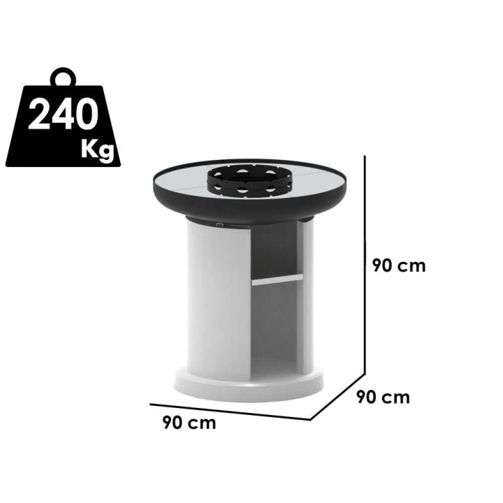 Palazzetti Apollo 90 muurattu puu- ja hiiligrilli, Ø 90 cm