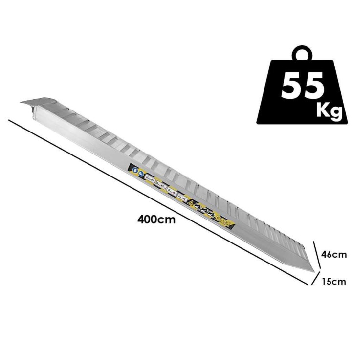 RA150X40NB alumiiniset lastausluiskat, 4 m, kantavuus 5 800 kg