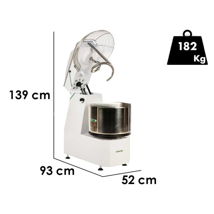 Fimar 50SR kierretaikinakone, kallistettava pää, 62 l, 400 V