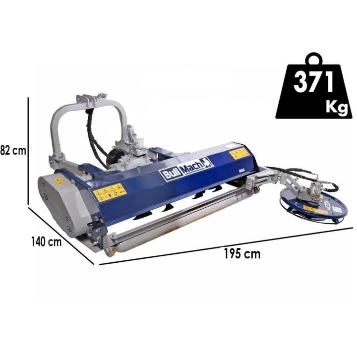 BullMach Maia 175 S traktorimurskain, 175 cm, ORBIS 600 -rivivälikiekko