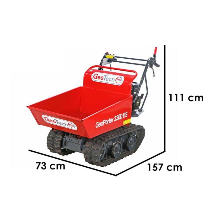 GeoPorter 330D BS telaketjukärry dumper-lavalla, 300 kg, Briggs & Stratton CR950