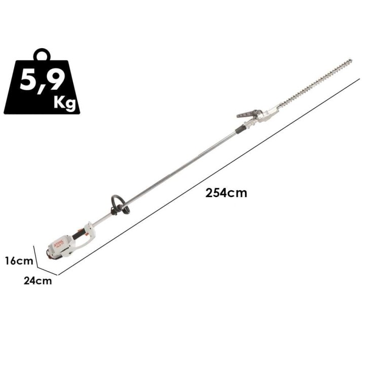 STIHL HLE 71 sähköinen pensasleikkuri, 600 W, 50 cm:n terä ja 254 cm:n varsi