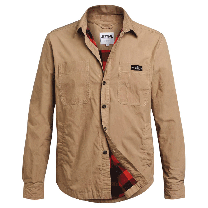 STIHL WORKER paita takki beige koko L 100 puuvillaa