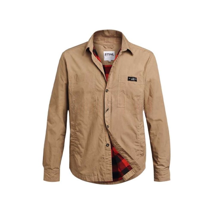 STIHL WORKER paita-takki, beige, koko L, 100 % puuvillaa