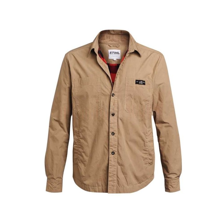 STIHL WORKER paita-takki, beige, koko L, 100 % puuvillaa