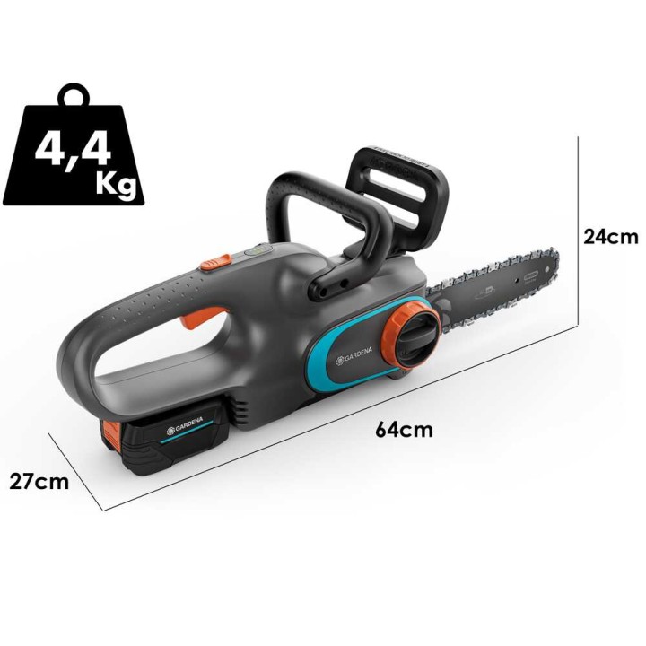 Gardena PowerSaw 250/18V akkumoottorisaha, 18 V 4 Ah, laippa 25 cm