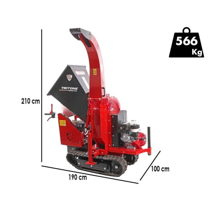 Ceccato Tritone Monster CINGO biopaloittelija, Honda GX390, 13 HP, telaketjut