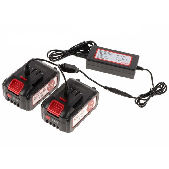 Sbaraglia TECNO Cordless akkupaketti, 2 × 21 V / 5,2 Ah akut ja laturi