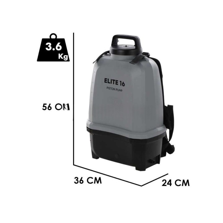 Volpi ELITE 16 akkukäyttöinen reppuruisku, 16 l, 8 bar, 2 × 14,4 V 2 Ah**