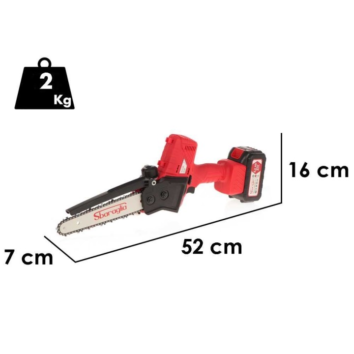 Sbaraglia Rambo Energy 21V akkukäyttöinen oksasaha, 400 W, 5,2 Ah