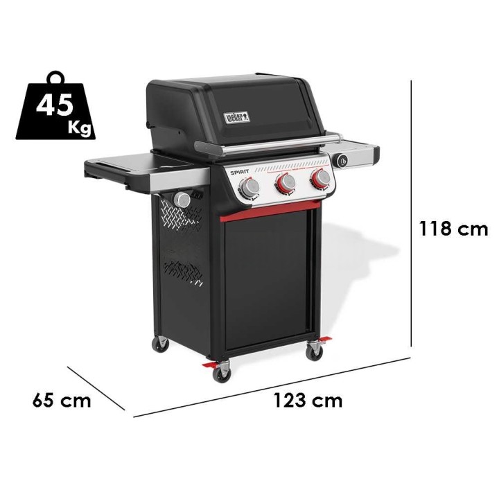 Weber Spirit EP-335 kaasugrilli, 3 poltinta, 2 894 cm², sivukeitin
