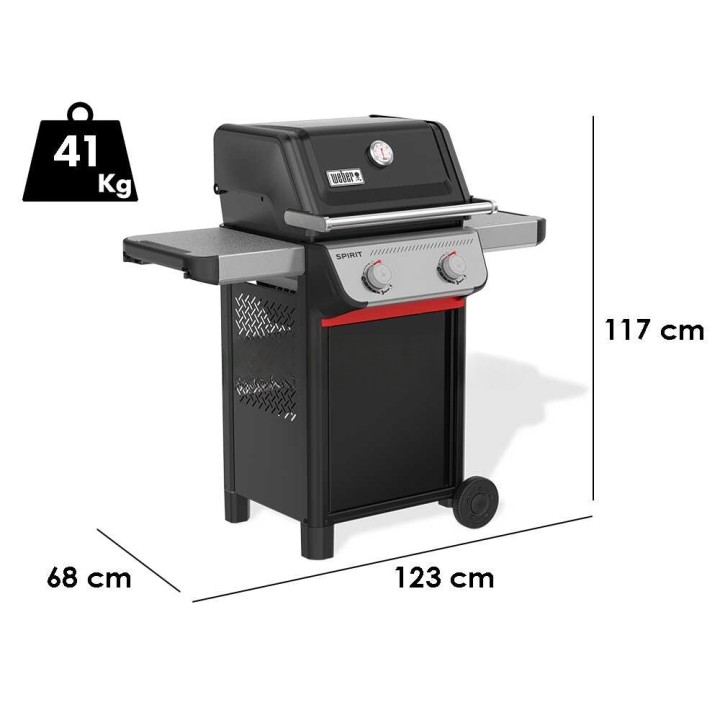 Weber Spirit E-210 kaasugrilli, 7,8 kW, 2 poltinta