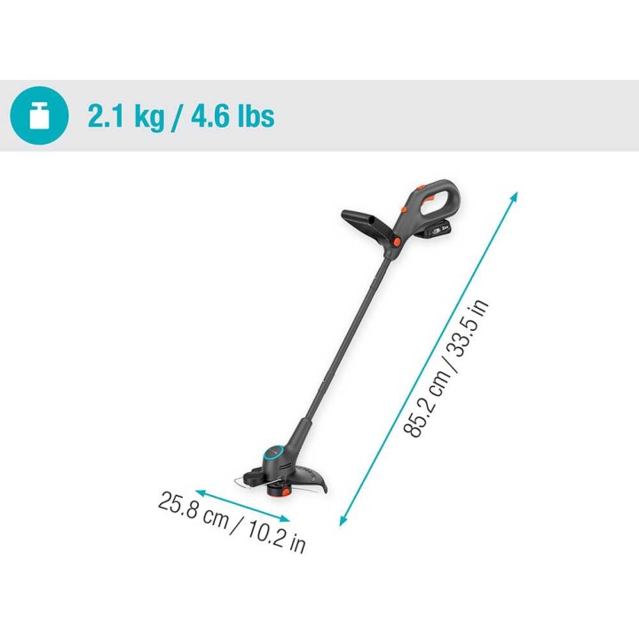 Gardena EasyTrim 25/18V P4A -akkutrimmeri, 18 V, 2 Ah, 25 cm