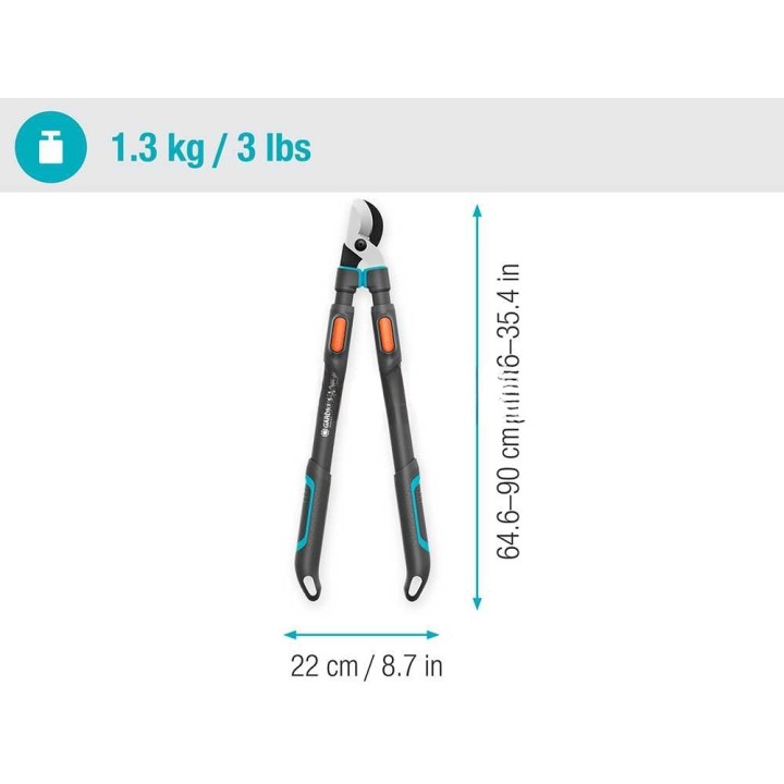 Gardena TeleCut Pro L teleskooppioksaleikkuri, 65–90 cm, 50 mm