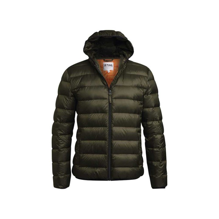 STIHL ICON Duvet -takki, koko L, 100 % polyesteri, oranssi sisäpuoli